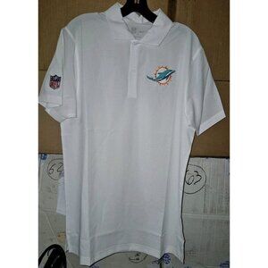 NIKE NFL Miami Dolphins COACHES SIDELINE POLO WHITE STITCHED LOGO MEN'S Sz M NEW